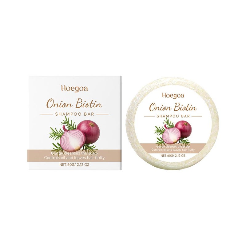Hoegoa Onion Biotin Shampoo Bar: Refreshing, Moisturizing, Gentle Daily Cleansing, and Smoothing Hair Care HG-A03-0718-01